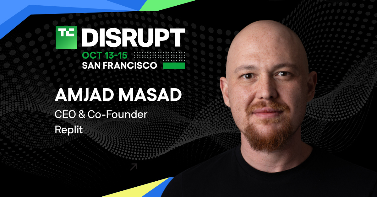 Amjad Masad, CEO and co-founder of Replit, joins the Disrupt Stage at TechCrunch Disrupt 2026 