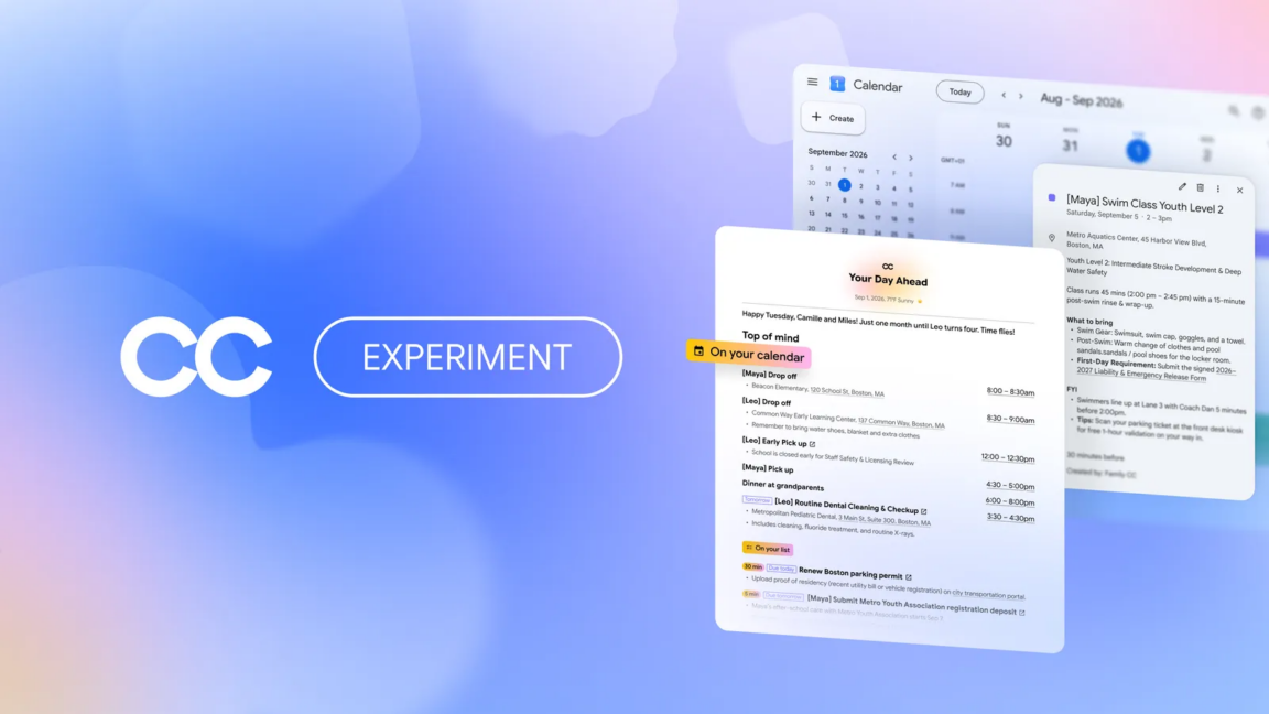 Google announces new experimental "CC" AI agent for families