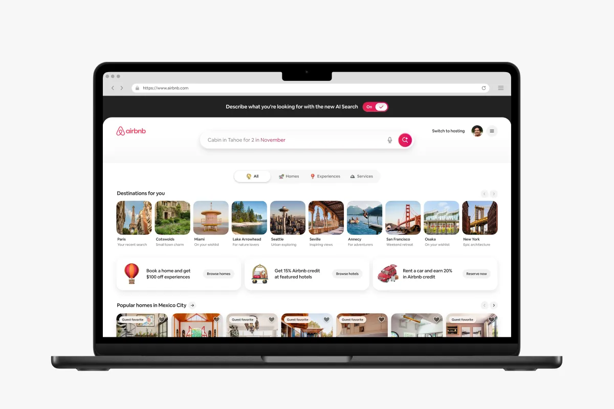 Airbnb adds AI search, more social features