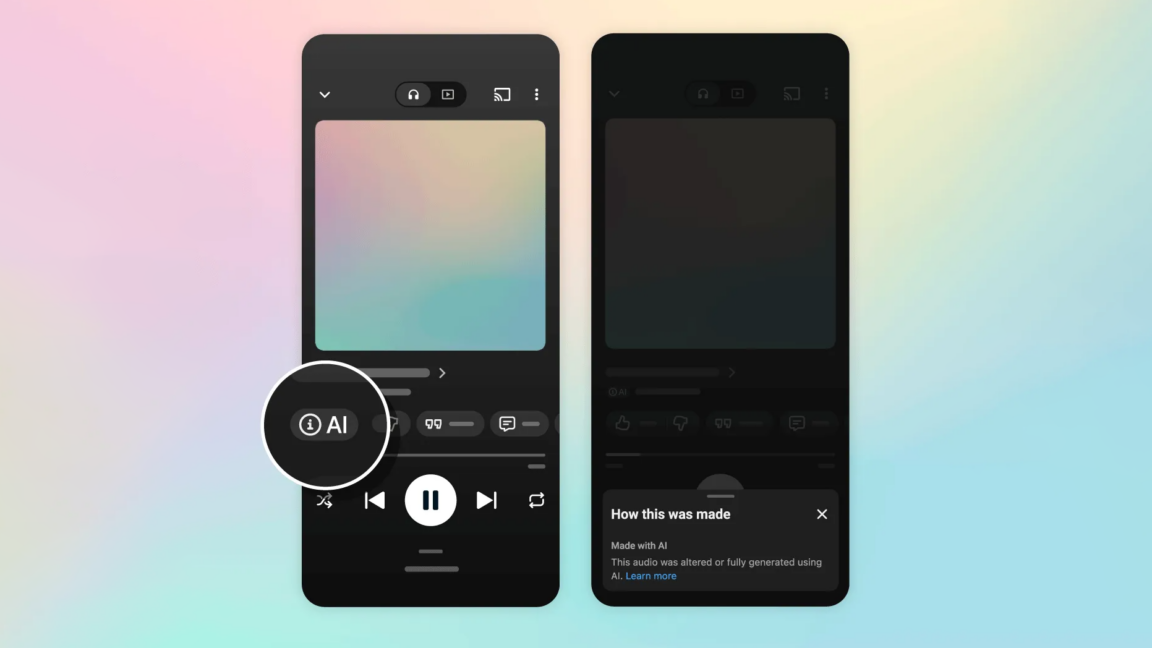 歌手还是AI？YouTube Music将标注AI生成音乐