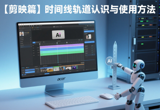 6、AI生成视频零基础入门2025,【剪映篇】时间线轨道认识与使用方法-赢政天下